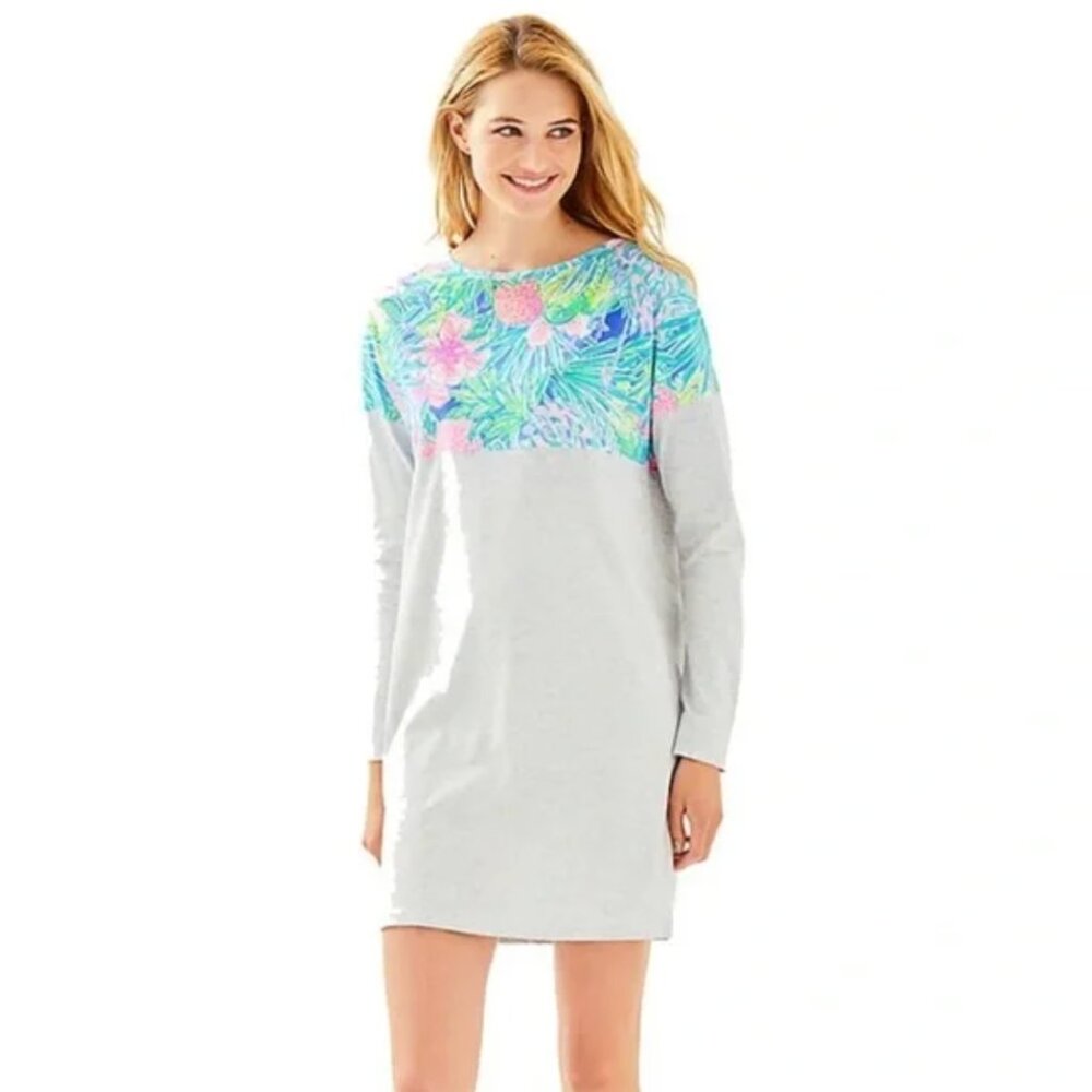 NWT Lilly Pulitzer Finn Dress Multi Sqizzle Grey Size S MSRP $98